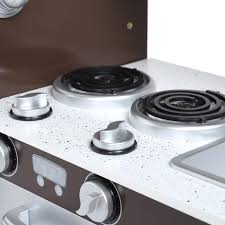 This premium play kitchen will make all the adults jealous. Baby Vivo Wooden Play Kitchen For Children Toni In Brown Ma Trading Eu Cheap Prices For Baby Child Office Diy Garden Sports More