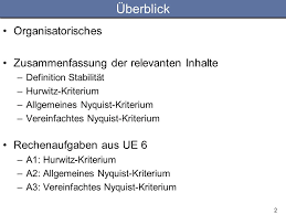 Der deutsche mathematiker adolf hurwitz beschäftigte sich nicht nur mit der zahlentheorie. Vu Ss 2009 Grundlagen Der Regelungstechnik 6 Ppt Herunterladen