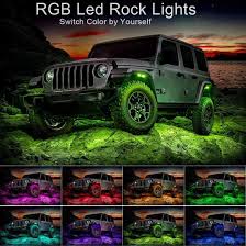 You can take advantage of the application to control timing and music mode. 8 Pod Led Rock Lights With Phone App Control Neon Lights Under Off Road Truck Suv Atv Kamopa