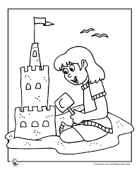 Caramel rice krispies treat sand castle. Beach Sand Castle Coloring Page Woo Jr Kids Activities