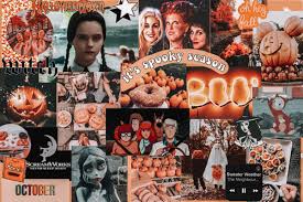 A collection of the top 41 red and black aesthetic laptop wallpapers and backgrounds available for download for free. Halloween Aesthetic Collage Laptop Wallpapers Wallpaper Cave