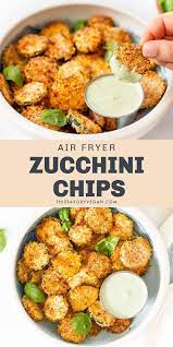 Air Fryer Zucchini Chips With Vegan Basil Aioli Recipe Savory Vegan Vegan Snack Recipes Veggie Snacks