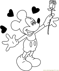 Download and print these love hearts coloring pages for free. Mickey Mouse In Love Coloring Page For Kids Free Mickey Mouse Printable Coloring Pages Online For Kids Coloringpages101 Com Coloring Pages For Kids