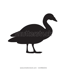 Black And White Goose Silhouette Goose Silhouette Black Vector Icon On Stock Vector Royalty Free 1524682031