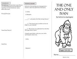 The One And Only Ivan Tri Fold Brochure Activity For Pages 153 222 One And Only Ivan High School Reading Activities High School Reading