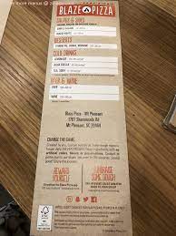 I got the cachiburrito which came with two sauces and a pepper. Online Menu Of Blaze Pizza Restaurant Mt Pleasant South Carolina 29464 Zmenu