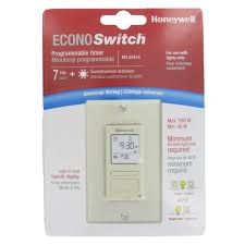 Honeywell Econoswitch Programmable Light Switch Timer Almond Rpls541a1001 U Brickseek