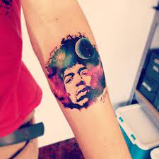 Jimi hendrix tattoos | bigest tattoo gallery of best tattoo ideas, tattoo motive and designs, best tattoo artists and tattoo models from all over the world. Galaxy Style Jimi Hendrix Portrait Tattoo On The