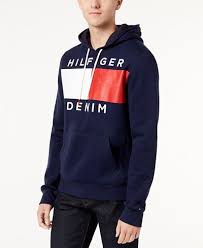Tommy Hilfiger Men S Brooks Logo Print Hoodie Printed Hoodie Men Hilfiger Denim Tommy Hilfiger Hoodie