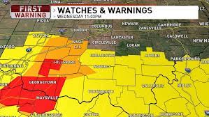 A tornado warning has been issued for richland and huron counties until 5:30 p.m. Tornado Watch Issued For Southern Ohio Until 4 A M Wsyx