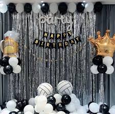 How to make black light party decorations? Promo Black White Volleyball Sport Crown Beer Adult Theme Happy Birthday Party Decoration Decorative Set Package Diy Includes 2 Plastic Stand And Silver Tinsel Hobbies Toys Stationery Craft Occasions