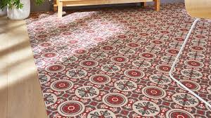 Sol Vinyle Emotion Portuguese Tile Red Sol Vinyle Carreaux Ciment Vinyle Carreaux De Ciment