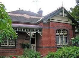 The brickwork is usually a deep red or dark brown, often with a mix of the two. Art Nouveau And Federation Style Edwardian Homes Red Brick House Exterior Brick Victorian Homes