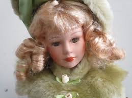 Green Dan Dee Intl Victorian Porcelain Doll Head Ornament