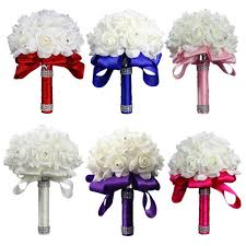 Yiyun wholesale retail ivory soap flower bouquet bride wedding artificial flower bouquet. Brides Bridesmaids Crystal Diamante Wedding Ivory Rose Flower Bouquet Posy 1 Pcs Buy At A Low Prices On Joom E Commerce Platform
