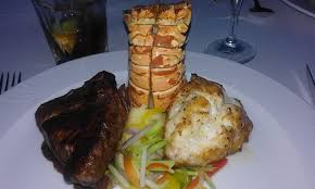 A steak is a meat generally sliced across the muscle fibers, potentially including a bone. Steak And Lobster Romantic Meal Picture Of Hard Rock Hotel Casino Punta Cana Dominican Republic Tripadvisor