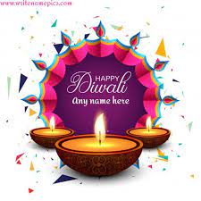 May this diwali bring you happiness and prosperity. Write Name On Happy Diwali Wishes Greeting Card
