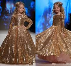 Sparkly Sequins Long Sleeve Girls Pageant Dresses 2018 Lovely Infant Toddler Little Princess Little Girl Pageant Dresses Girls Pageant Dresses Pageant Dresses