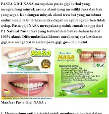 Pasta Gigi Nasa Terlaris Pgn Asli Pasta Gigi Hebal Mencegah Gigi Berlubang Menghilangkan Bau Mulut Mengobati Sariawan Memutihkan Gigi Mia Herbal Nasa Menghilangkan Karang