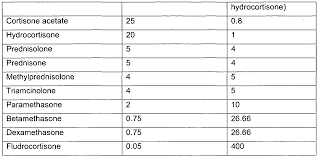 hydrocortisone iv to po prednisone conversion chart