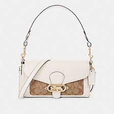 coach f90782 small jade shoulder bag with signature canvas detail im khaki chalk bags shoulder bag signature canvas