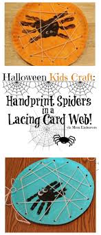 Y handmade halloween cards to make; Halloween Kids Craft Handprint Spiders In A Diy Lacing Card Web Mom Endeavors