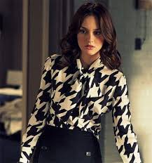 Blair Waldorf In A Houndstooth Tie Neck Blouse Fashion Gossip Girl Fashion Style