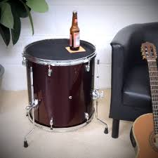 Add your own legs to the bottom of a bass drum (the largest drum) to create a cool coffee table or side table like this one from better homes and gardens. Upcycled 16 Floor Tom Drum Coffee Side Table Wine Red