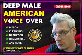 record a deep american male voice over