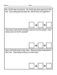 Free Addition Story Problems With Number Sentence Organizer Word Problems Kindergarten Math Story Problems Math Word Problems