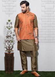 Brown Kurta Pajama With Neh Fashion Suits For Men Jackets Men Fashion Wedding Suits Men Blue