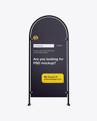The psd file allows you to customize each visible side as well as the background color. Matte Street Stand Mockup Notice Mockups Psd Free Download