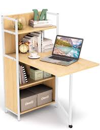 Folding Computer Desk Shelf Space Saving Small Computer Desk Writing Table Desktop Is Foldable It Desks For Small Spaces Bookshelf Desk Floating Desk