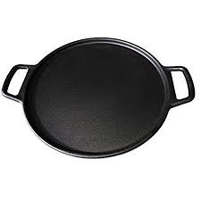 Royal Kasite Round Cast Iron Pizza Pan Large Preseasoned Non Stick 14 8 Inch Black Review Cast Iron Pizza Pan Cast Iron Pizza Pan Pizza