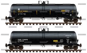 Utlx And Tldx Railroad Tank Cars Dot 111 Painted In Black Model Trains Train Vintage Train