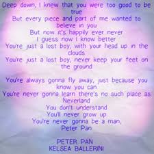 Kelsea Ballerini Peter Pan Music Quotes Lyrics Country Song Quotes Country Love Songs Quotes