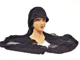 50 Off Sale Extremely Rare French 1920s Black Mourning Cloche Hat With Veil Hat With Veil Cloche Hat 1920s Hat