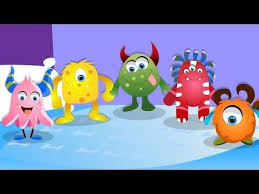 Five Little Monsters Nursery Rhyme With Lyrics Halloween Song Monster Nursery Nursery Rhymes Halloween Songs