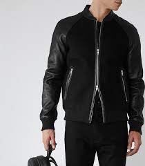 Loyal Black Contrast Bomber Jacket Triko Giyim Erkek Modeller