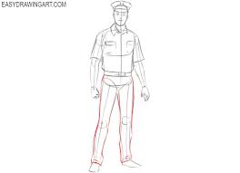 How To Draw A Police Officer Easy Drawing Art Cizim Polis