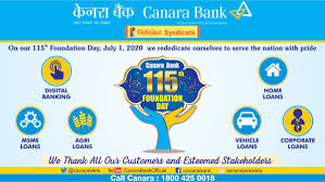 The bank has launched a gold loan campaign till 30th june 2020 with an interest rate as low as 7.85% per annum. Canara Bank On Twitter On This 115th Foundationday July 1 2020 We Rededicate Ourselves To Serve The Nation With Pride We Thank All Our Customers And Esteemed Stakeholders Canarabank 115years Banking Service