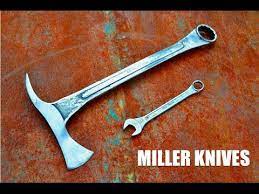 Watch A Wrench Get Beaten Into A Homemade Tomahawk Knife Knife Making Wrench Knife