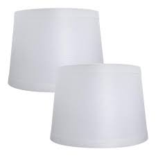 Double Medium Off White Lamp Shades Set Of 2 Alucset Drum Fabric Lampshades For Table Lamp And Floor Light 10x12x8 Inc In 2020 Small Lamp Shades White Lamp Shade Lamp