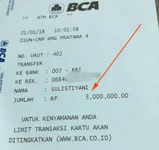 Cara kirim uang lewat atm bca ini tentu tidak berbeda jauh dengan cara transfer uang lewat atm bri yang sebelumnya sempat kami bahas. 3 Transfer Bca 3 Juta Pt Rwp Grup Indonesia
