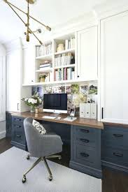 Applied to nearly any office, the vicky desk will brighten up your workplace with shiny simplicity and handsome finish. Pretty Sure This Is My Dream Office Love The Dark Blue Gray Lower Desk Cabinets Wood Top And White Up Cozy Home Office Home Office Design Home Office Furniture
