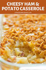 Cheesy Ham And Potato Casserole Life Made Simple Recipe Ham And Potato Casserole Easy Delicious Recipes Cheesy Ham