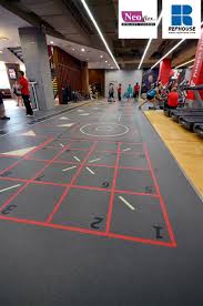 Neoflex 600 Series With Graphics Fitness Flooring Fitness First The Curve Malaysia Gym Design Gym Interior Gym Flooring Rubber