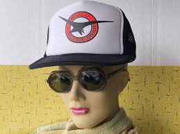 Mccully Aviation (1986) Ltd. Nanaimo B.C. Wilson Mesh Back Flat Visor  Vintage 1980s Trucker Snap Back Baseball Cap Hat