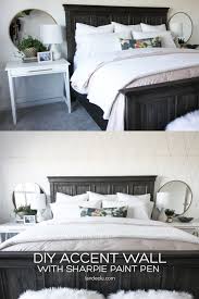 #diymasterbedroommakeoveronabudget #decoratingideas #modernfarmhousebedroomin todays video i will be giving our master bedroom a diy makeover on a budget. Diy Accent Wall Idea Gold Sharpie Paint Pens Landeelu Com