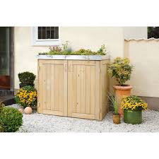 Cache Poubelle Double 5107 Bois Clair L 149 X H 129 X P 86 Cm En 2020 Cacher Les Poubelles Abris Poubelle Poubelle Exterieur